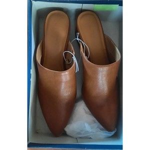 Universal Thread Women's Fashion Tara Slip-On Mule Tobi Heels in Cognac Size 11
